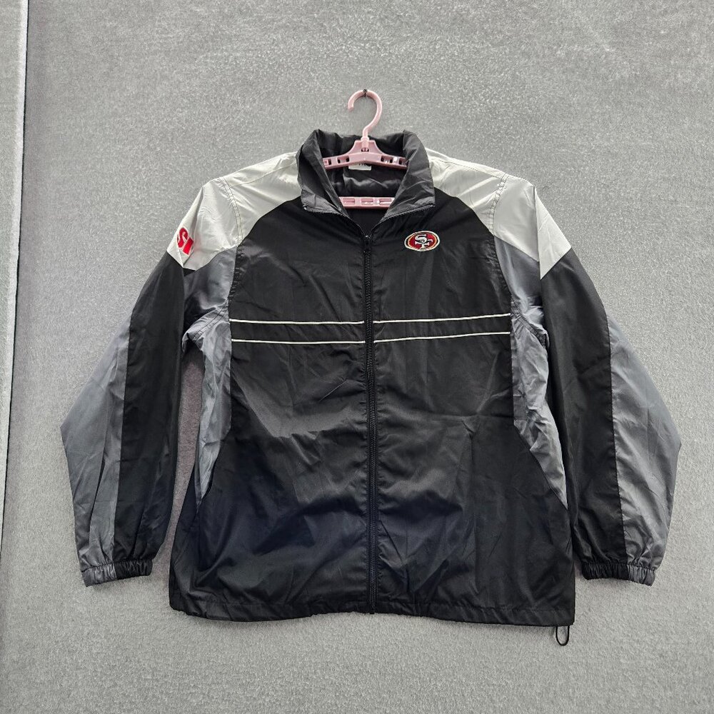 San‎ Francisco 49ers Men Jacket L Black Windbreaker Dunbrooke Sports Illustrated